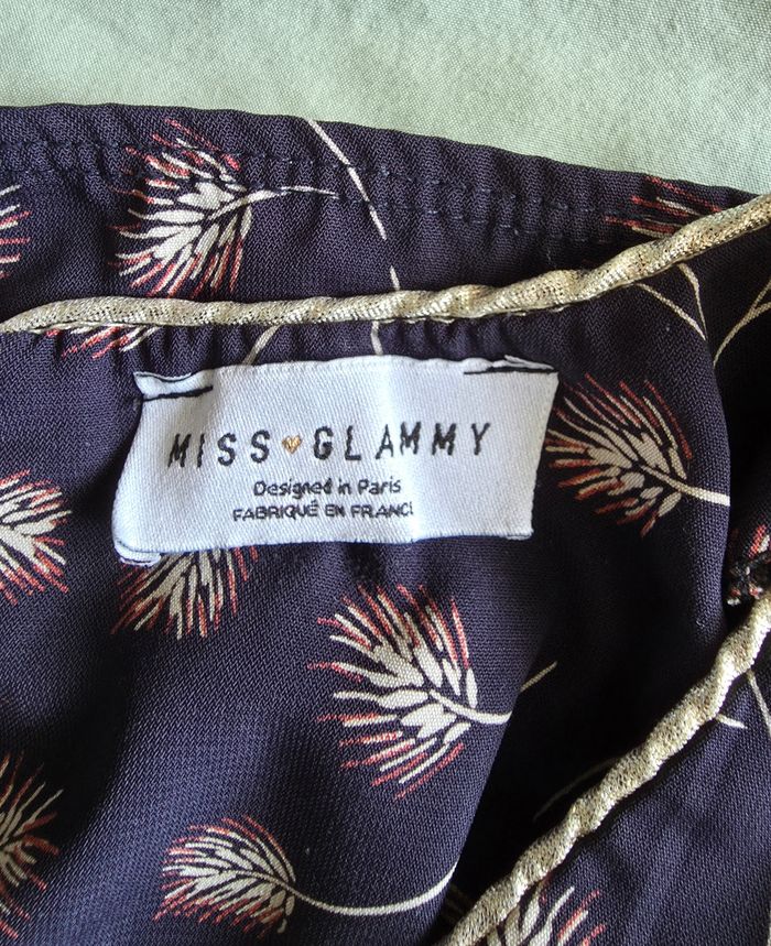 MISS GLAMMY Haut Sans Manches Polyester Noir Motif Épi Taille S - photo numéro 3