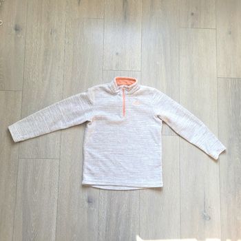 Pull polaire gris et blanc. Fille 8 ans. Marque Decathlon