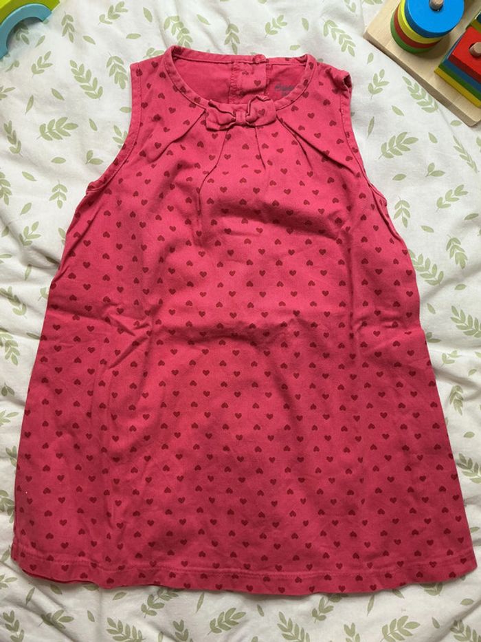 robe sans manches rose motifs coeurs bébé rêve 24 mois - photo numéro 3