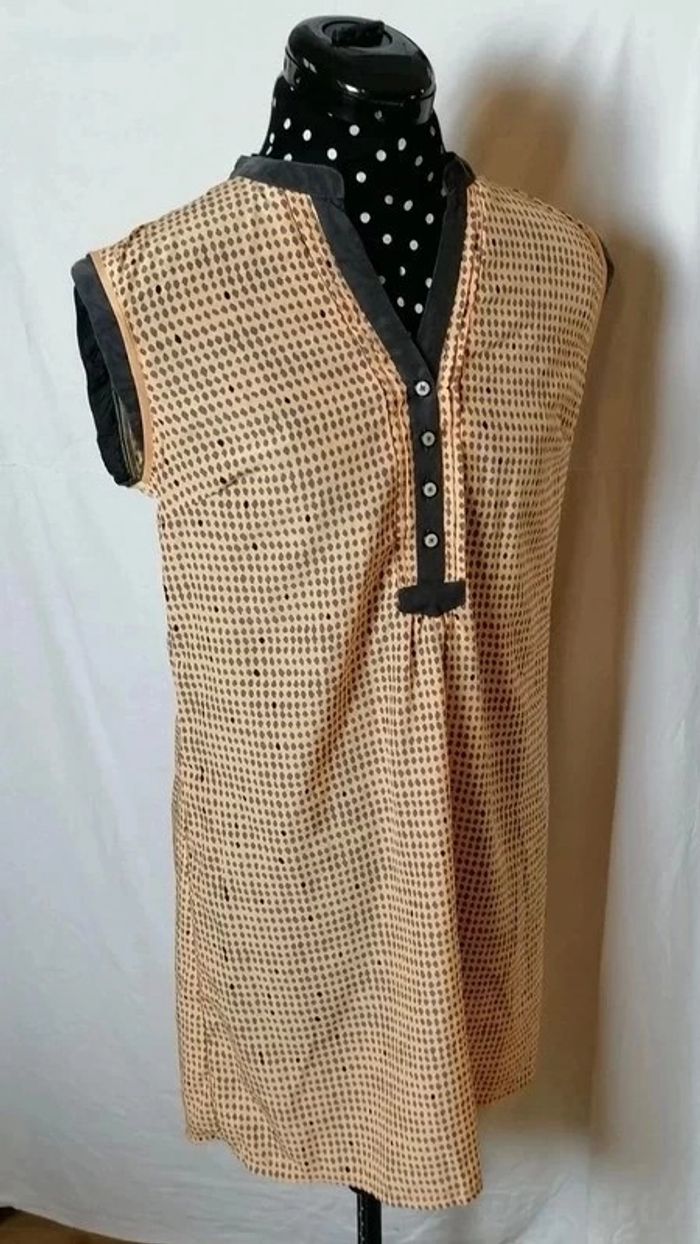 Robe à pois courte orange gris Lola Espeleta - photo numéro 8