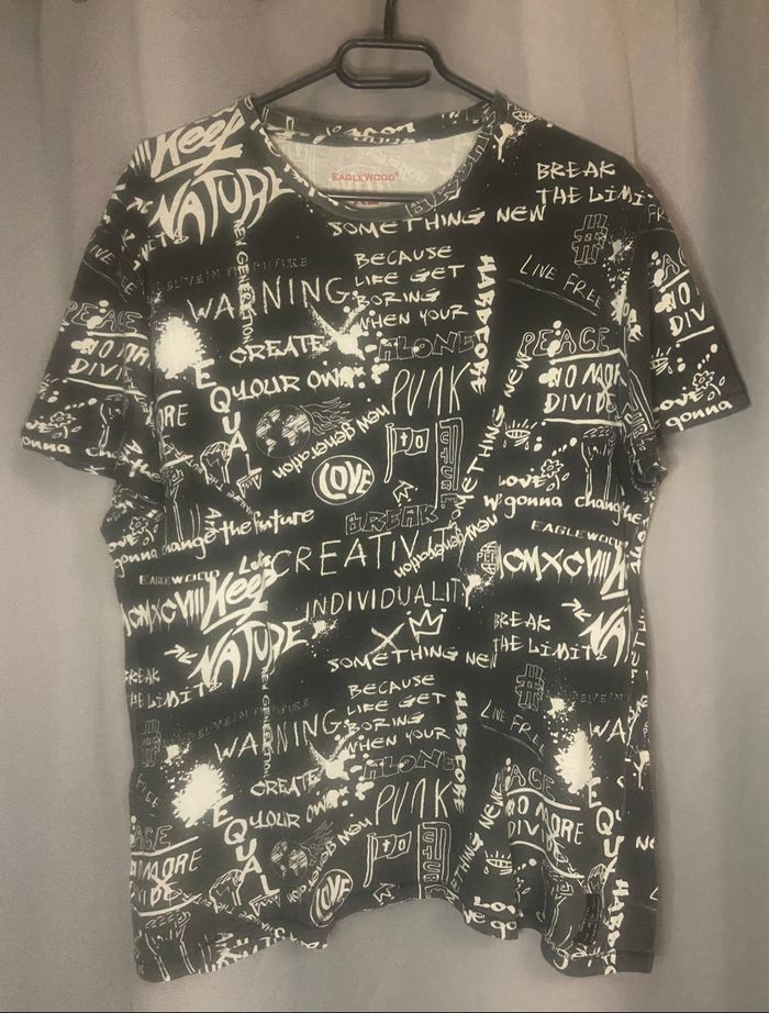 Tee-shirt »Eaglewood »noir à motifs blancs