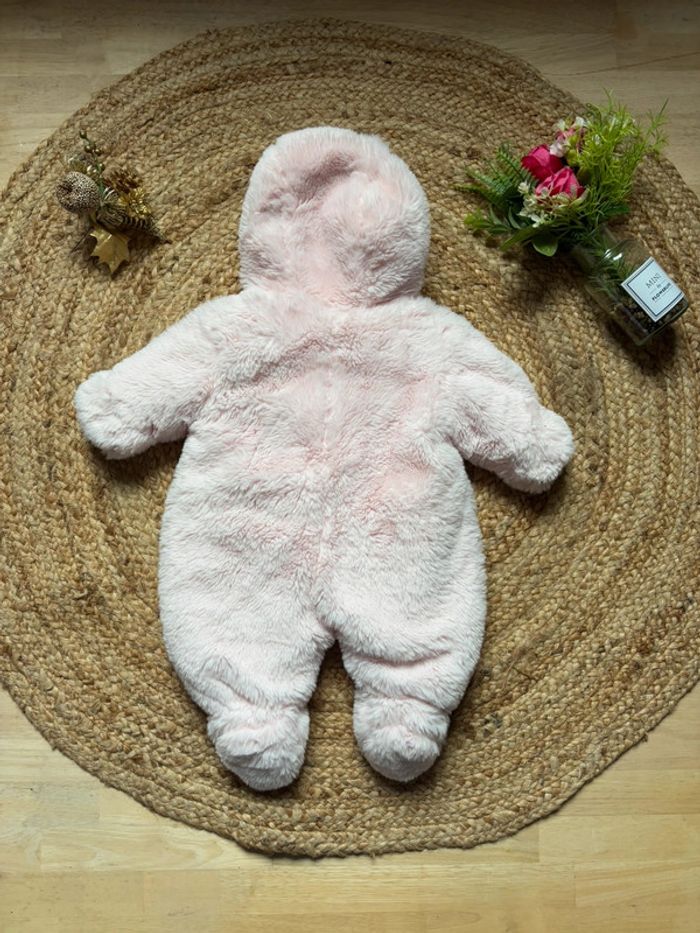🌺Combinaison hivernal/ Combipilote en fausse fourrure rose Taille 1mois-56cm🌺 - photo numéro 6