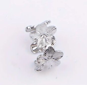 Bague fleur argenté inoxydable 