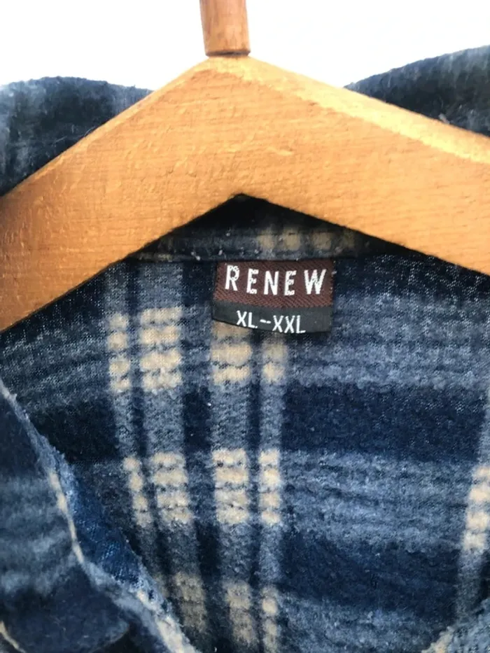Lumberjack Flannel Plaid Polaire shirt chemise blue beige Mens XL / XXL - photo numéro 3