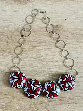 Collier Effet mosaïque en fimo