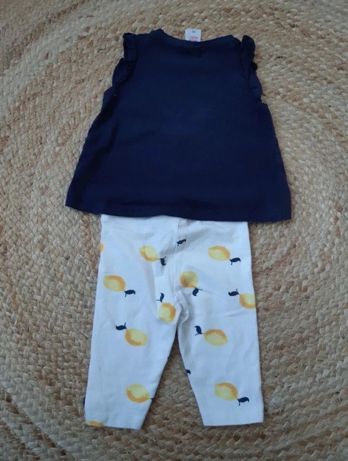Ensemble haut sans manches et legging Baby Club 62 cm - photo numéro 4
