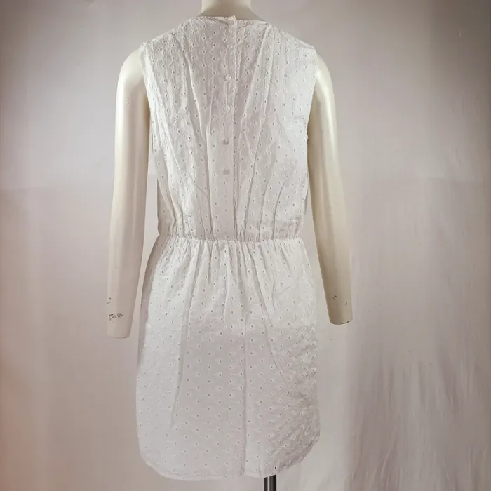Robe courte - Sud Express - Blanche printemps été broderie anglaise A1132 - photo numéro 4