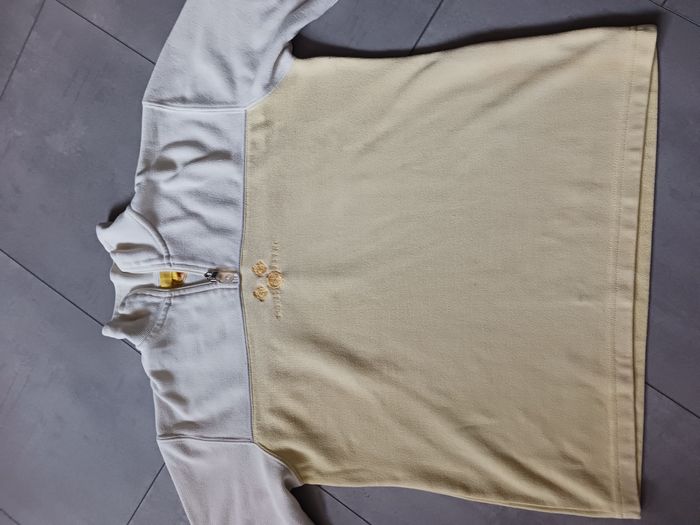 sweat blanc et jaune col zippé Taille S Poivre Blanc - photo numéro 3