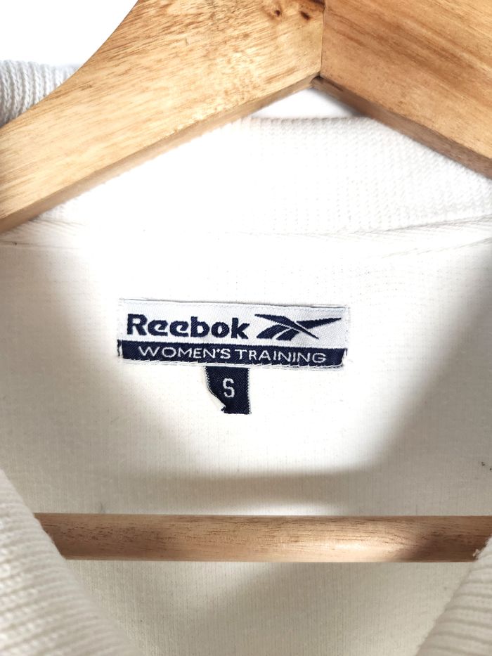 Sweat Quart Zip Reebok Blanc - Taille S Vintage - photo numéro 3