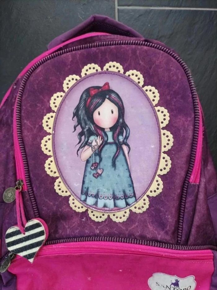 Joli cartable gorjuss santoro + trousse et crayons à papier pailletés - photo numéro 2