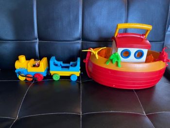 Train et bateau avec animaux playmobil