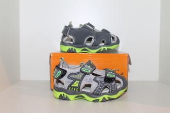 jolies sandales nus pieds grise et verte 21