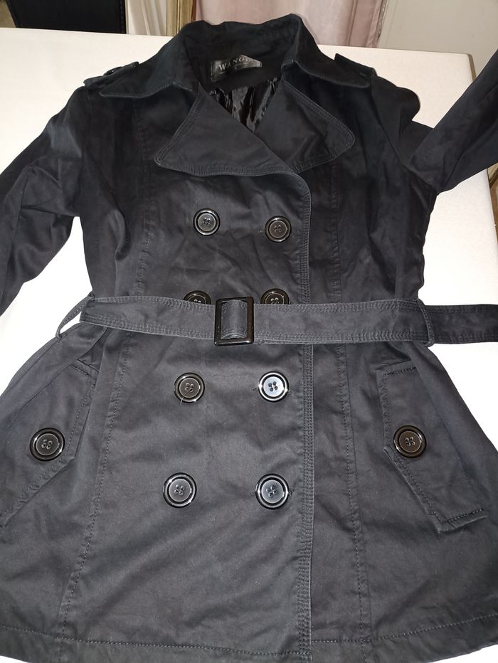 Trench Coat Noir Élégant - Style Intemporel pour Toutes les Saisons ! - photo numéro 3