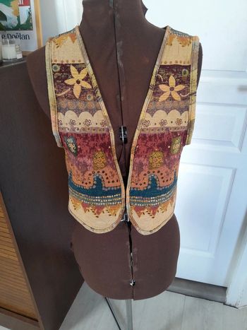 Bolero gilet sans manche vintage ethnique