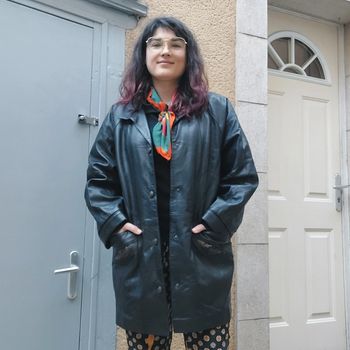Veste en cuir Vintage L/XL