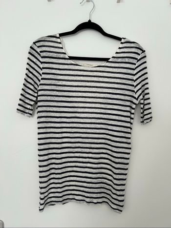 T-shirt marinière manches 3/4 crochet dans le dos Naf Naf L