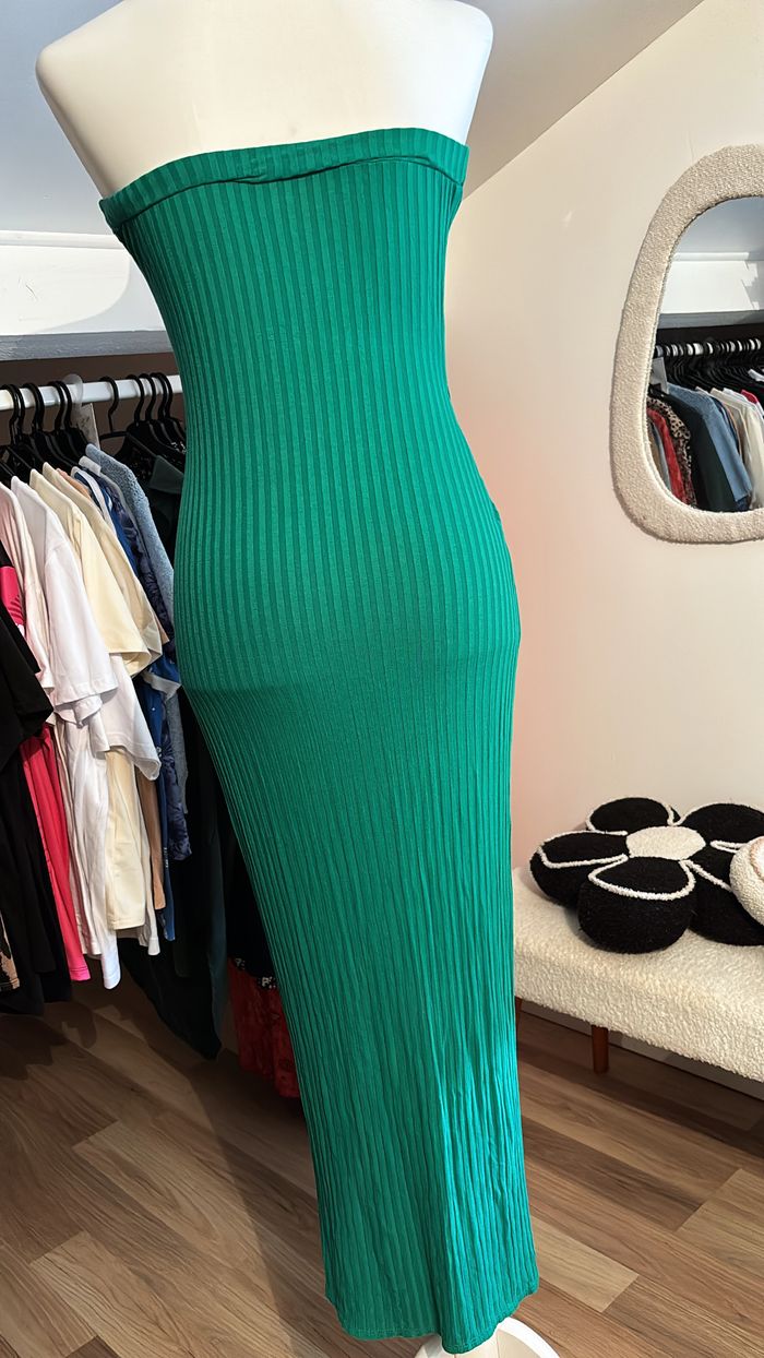 Robe longue bustier cache cœur verte Boutique Indépendante T36 - photo numéro 3