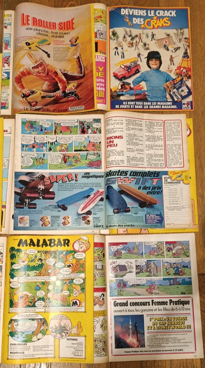 Rare Lot 11 Journaux de Mickey Série complète leçons de Skate 1978 vintage - photo numéro 6