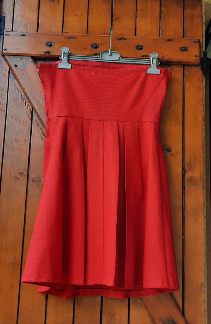 Robe bustier rouge Naf Naf, taille 38 - photo numéro 5