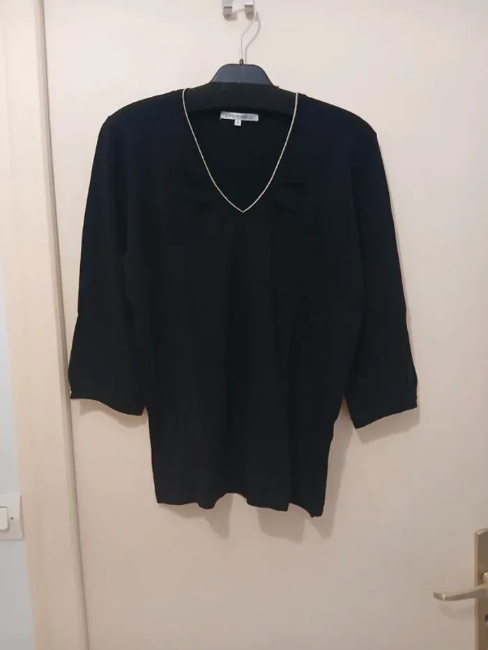 Pull noir léger L - photo numéro 4