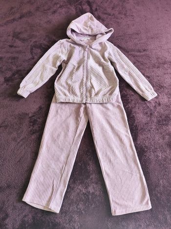 Ensemble fille velours lila rose 7 ans H et M