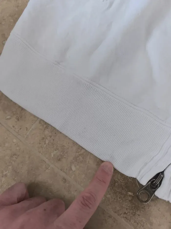 Veste/Jacket zippé bi matière Ralph Lauren L homme blanche excellent état - photo numéro 17