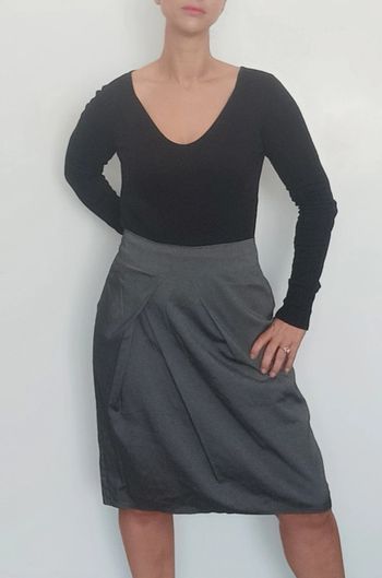 Jupe à pinces grise chic taille 44