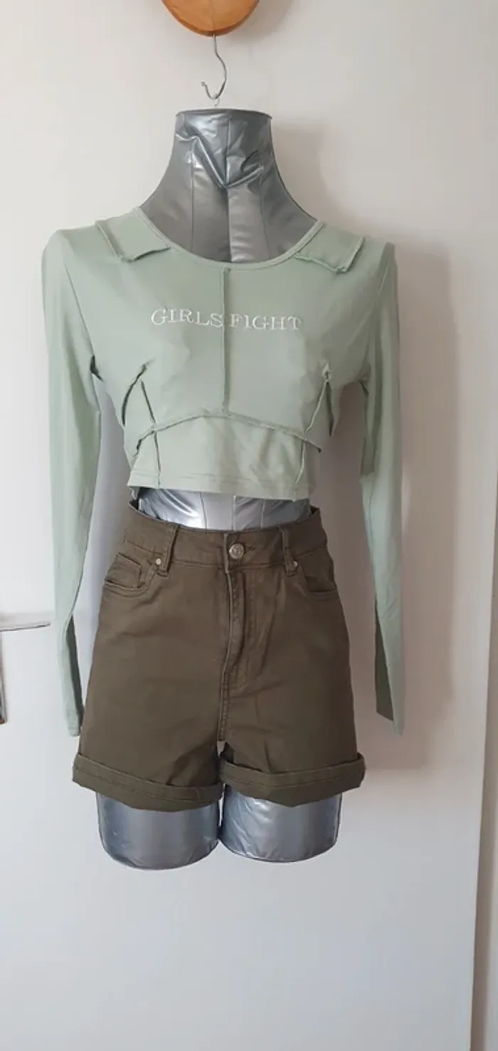 Short  jeans taille haute  skinny