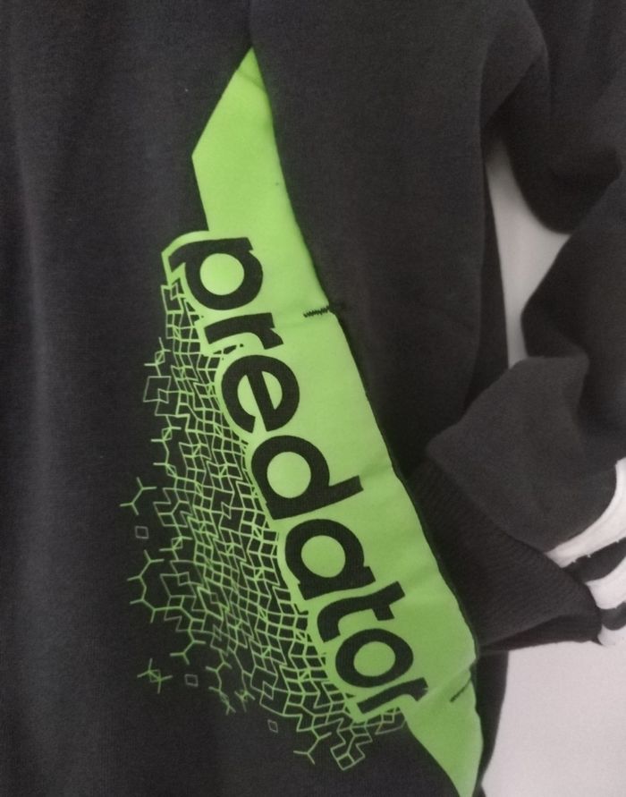 Veste zippée et t shirt garçon adidas predator 7 8 ans noir et vert fluo - photo numéro 5