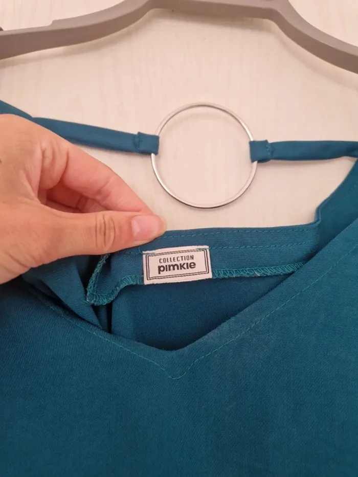 Jolie haut bleu canard femme pimkie taille L/40 - photo numéro 4