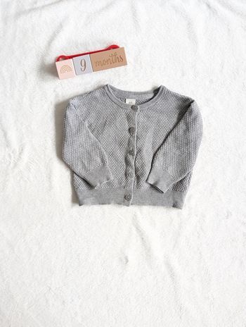 Gilet en maille gaufré gris H&M _ Taille 74cm