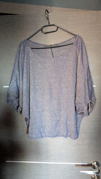 Pull de fête bleu brillant Zara