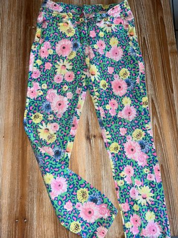 Pantalon jean shialy fleurs 10 ans