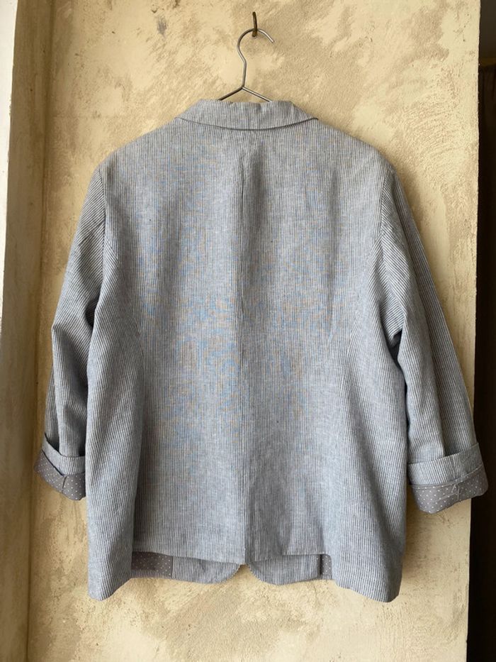 Blazer rayé gris et blanc S.Oliver XL - photo numéro 2