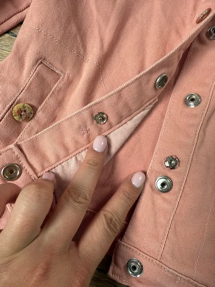 Veste sergent major customisé en jean rose fille 3 ans 98 cm - chat/arc-en-ciel - photo numéro 7