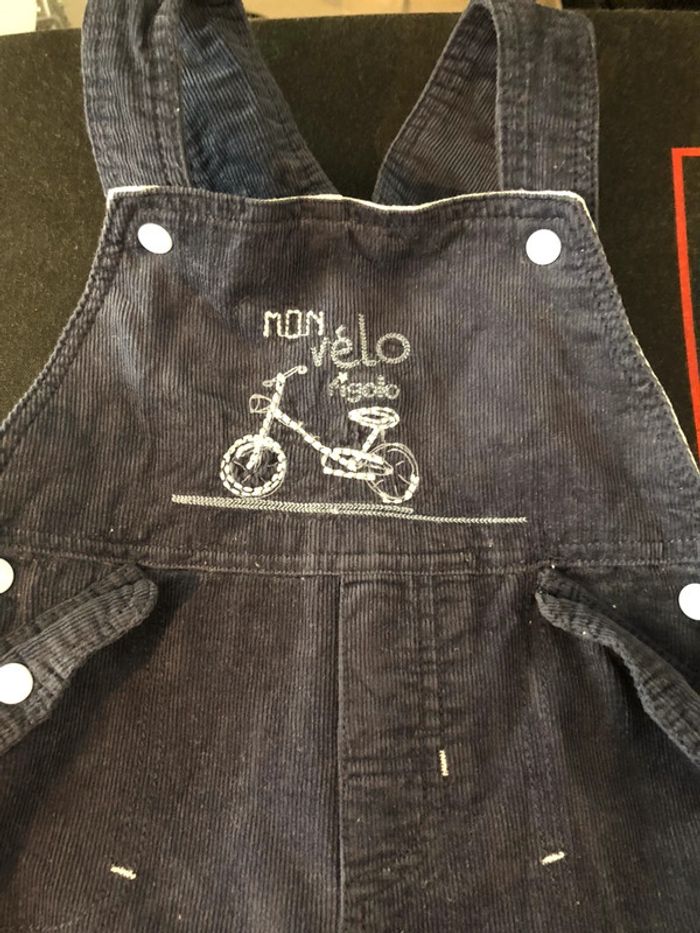 Ensemble sucre d’orge salopette bleue + haut 6 mois - photo numéro 3