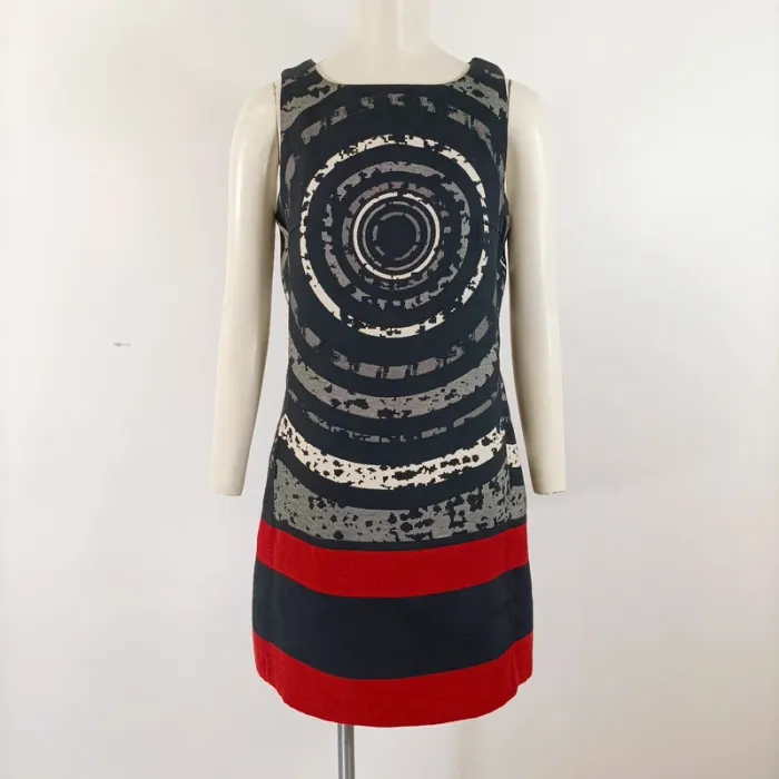 Robe trapèze Desigual noire, rouge et blanche - Taille 38 A433