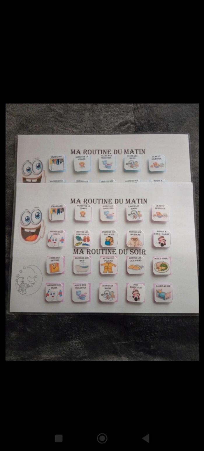 Ma routine du matin et du soir garçon et fille