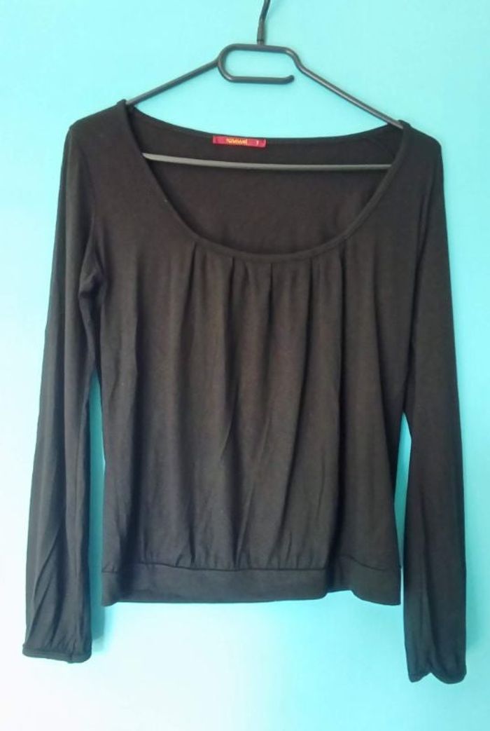 🩶 Tee-shirt noir à manches longues taille 36 🩶