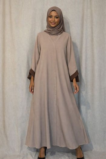 Abaya manches évasée bicolore 