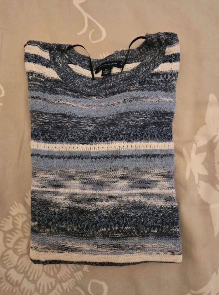 🌟 Pull long col rond gris Tommy hilfiger femme - Taille  XXS 🌟
