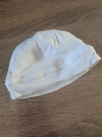 Bonnet naissance taille 1 mois blanc