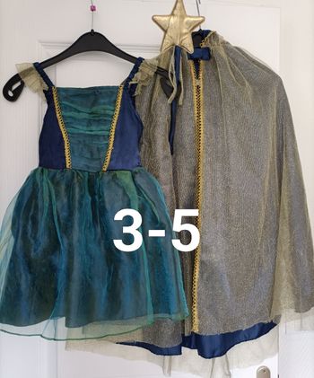Déguisement magicienne robe cape baguette bleu or Oxybul 3-5 ans