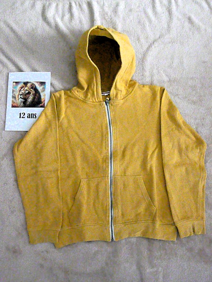 Veste zippée jaune 12 ans