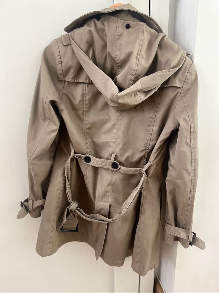Manteau long demi saison kaki M - photo numéro 7