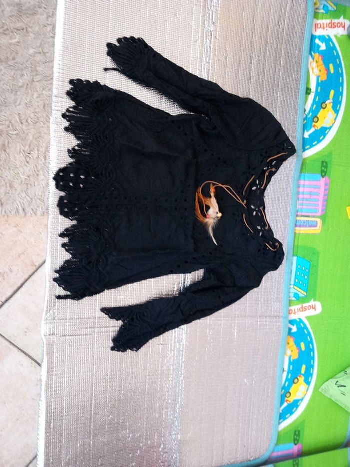 😴tunique coton noire en broderie T38 - photo numéro 4
