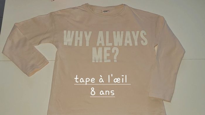Tee-shirt t-shirt manches longues fille 8 ans tape à l'œil tao