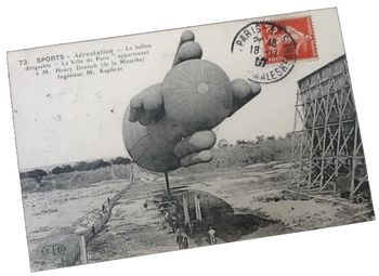 Carte postale ancienne   Aérostation le ballon dirigeable   " La ville de Paris "