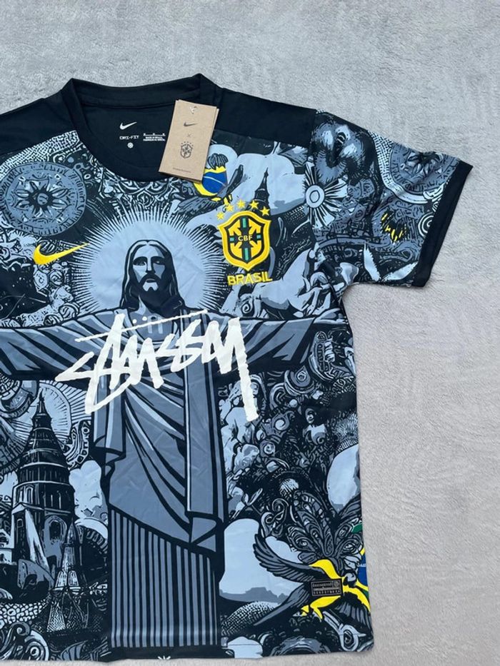 Maillot concept foot Brésil noir édition Rio Christ Rédempteur taille M - photo numéro 3