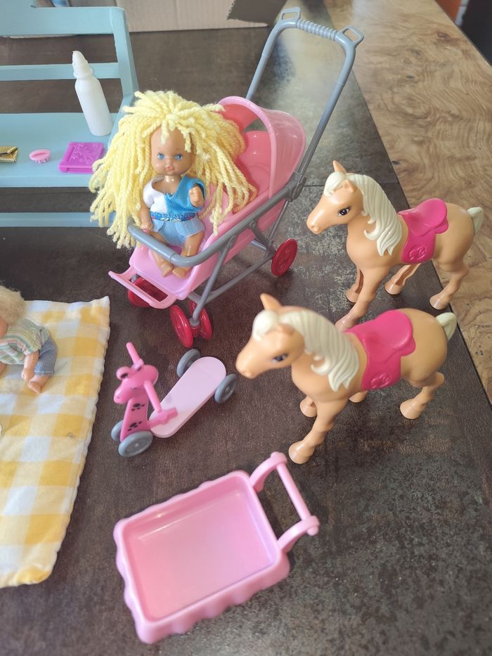 Barbie lot voiture poney poussette accessoires - photo numéro 5